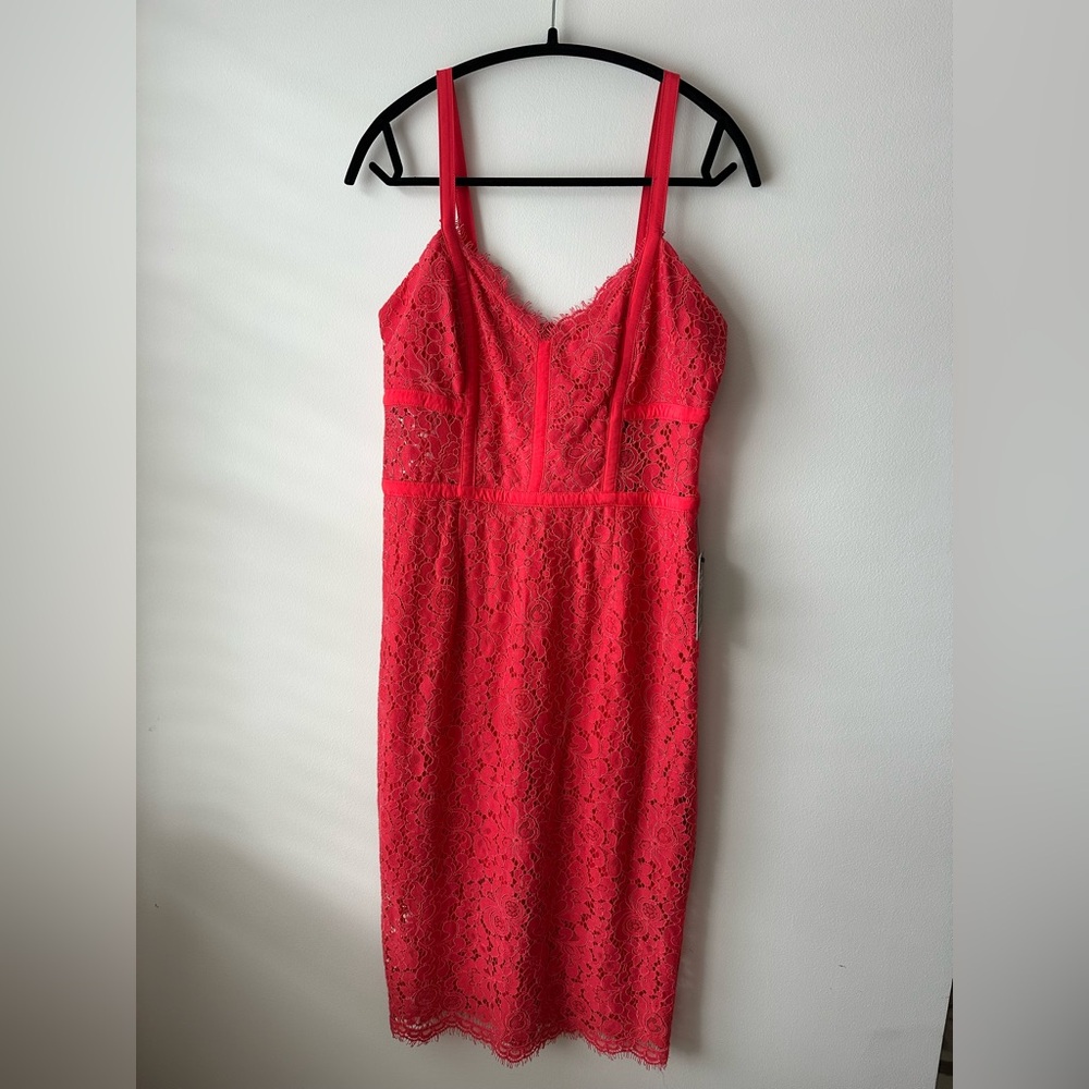 NWT Express Coral Lace Midi Dress